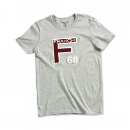 Franchi Maroon Applique "F" T-shirt, Gray with Maroon "F"