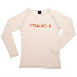 Franchi Logo Womans Long Sleeve T-Shirt, Oatmeal Heather